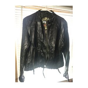Black leather jacket